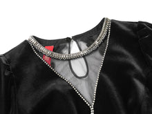 Elegant Fitted Velvet Evening Gown | Black