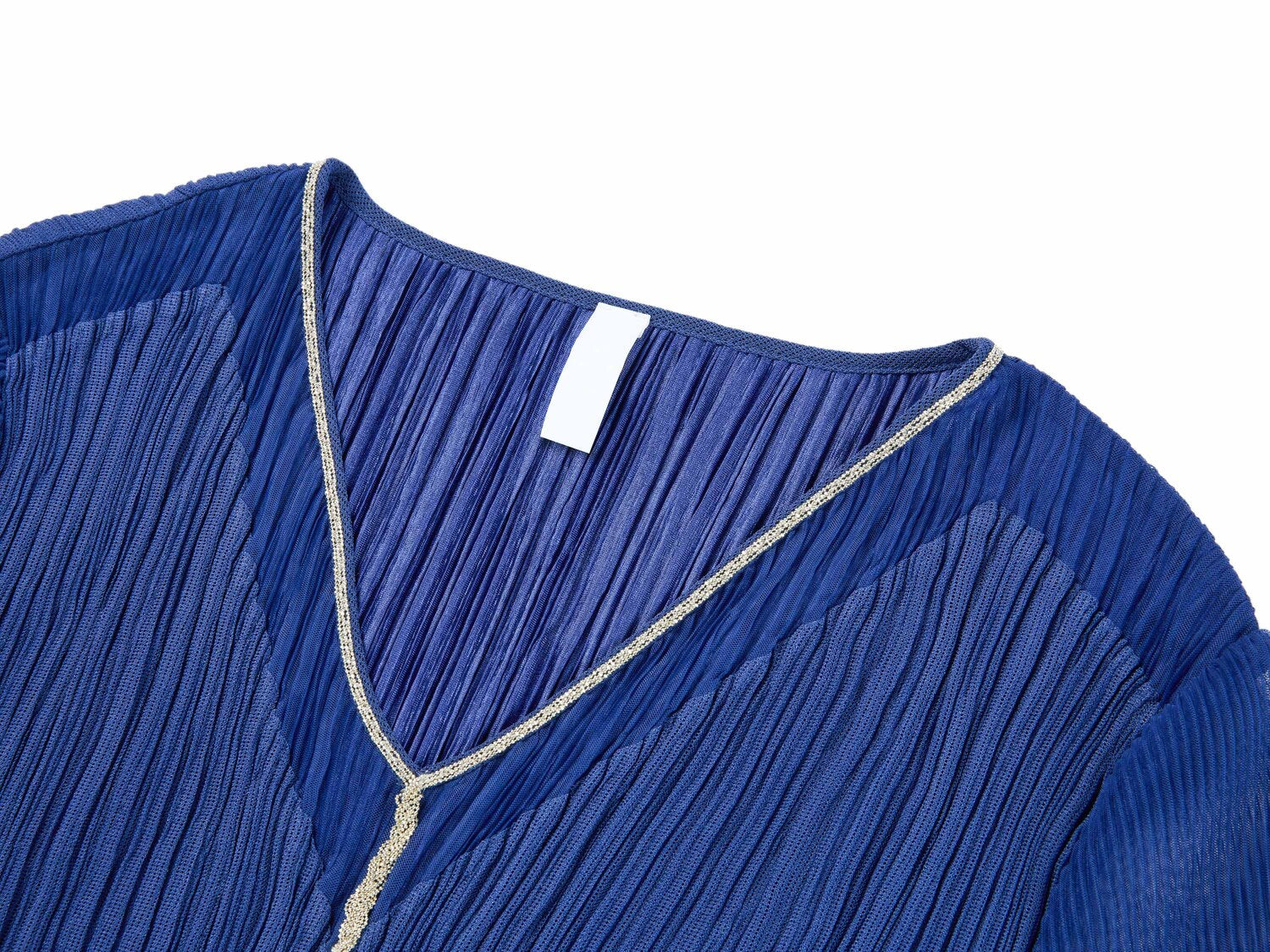 V-neck Waist-fitted Dress | Blue