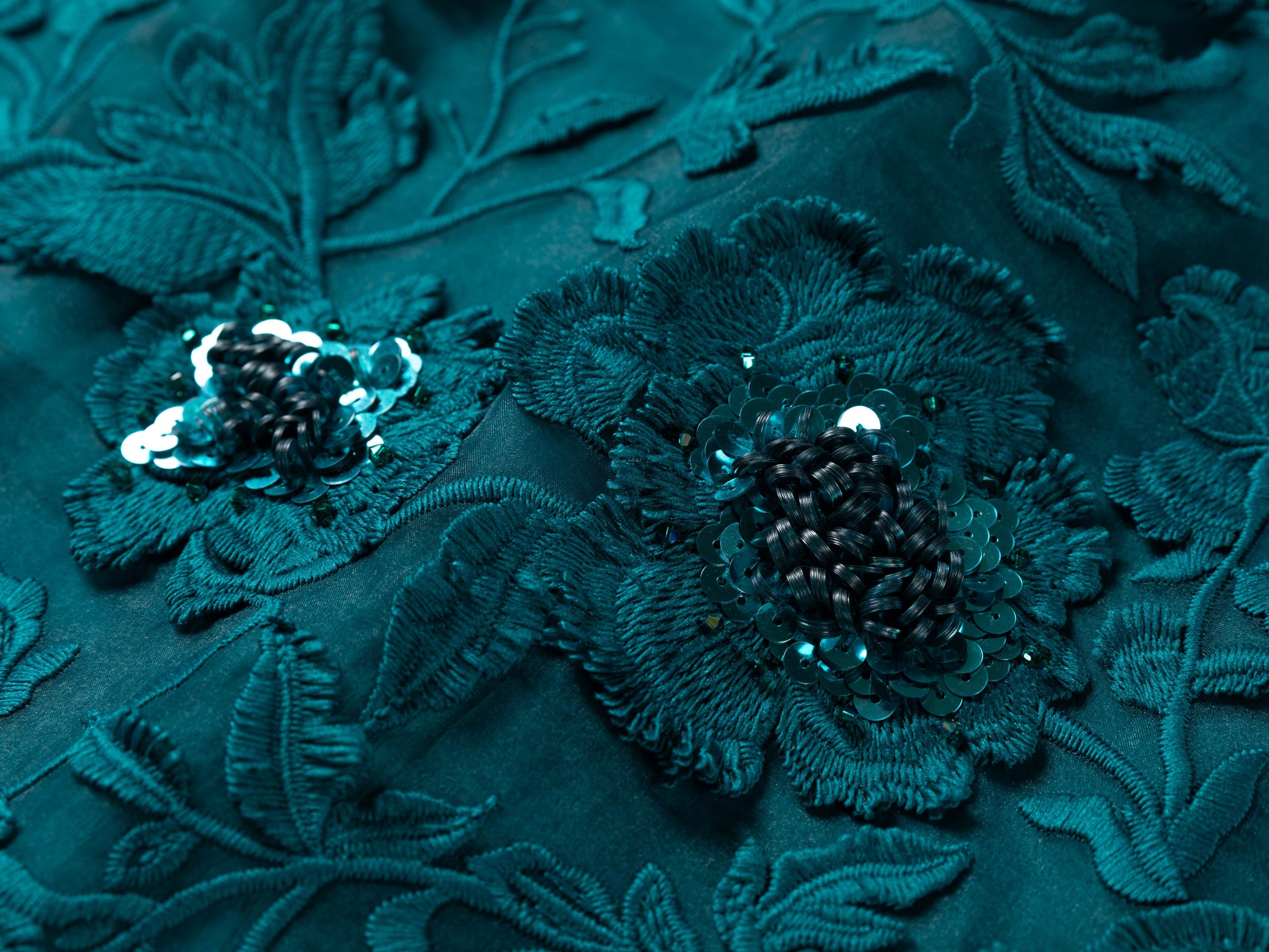 3D floral Skirt | Green