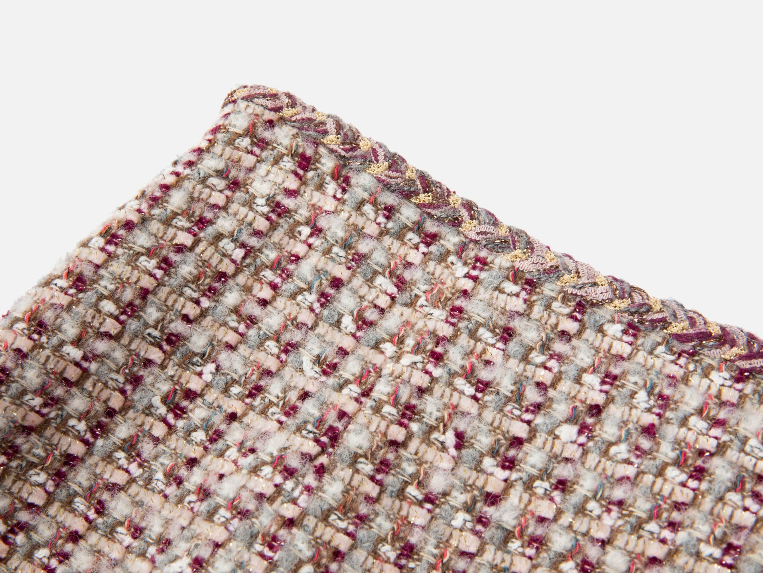 Tweed High-Waist Tweed-Style Skirt | Wine Red