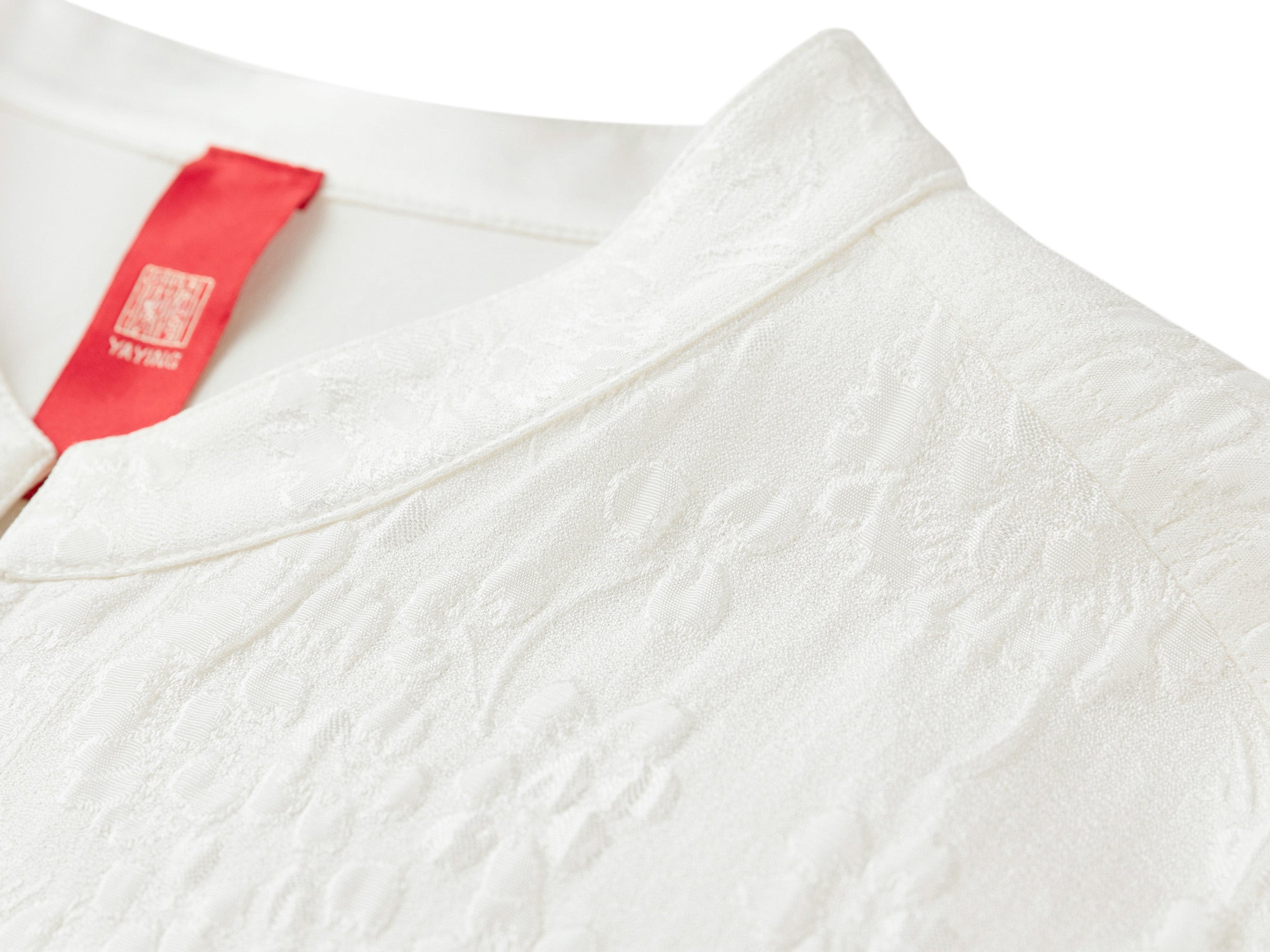 Acetate Jacquard Waist-Defining Dress | White