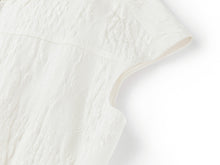 Acetate Jacquard Waist-Defining Dress | White