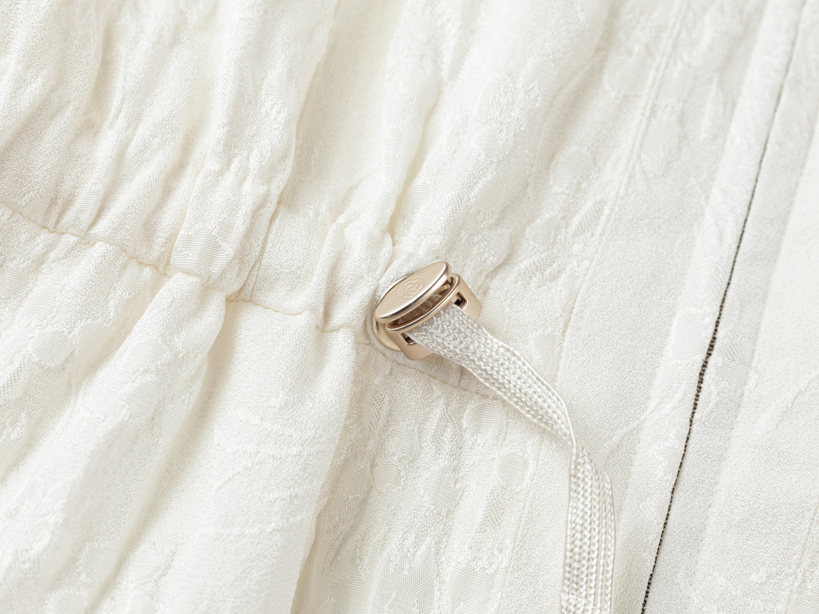 Acetate Jacquard Waist-Defining Dress | White