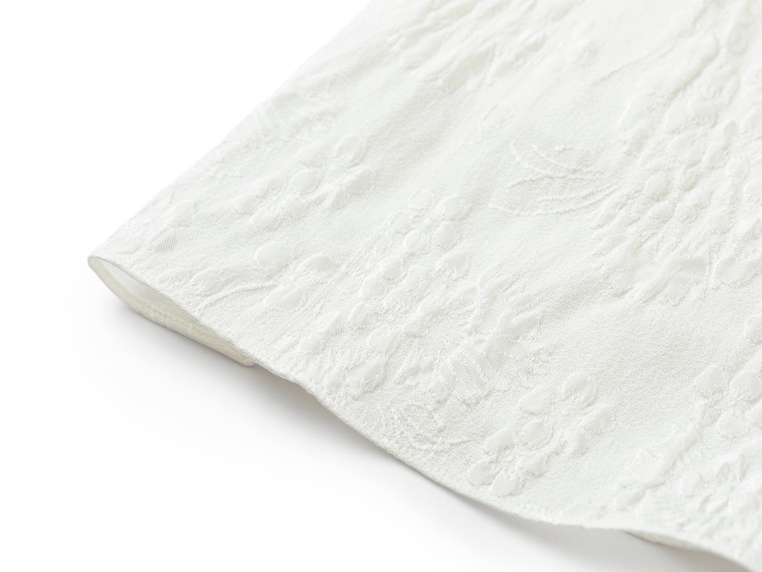 Acetate Jacquard Waist-Defining Dress | White