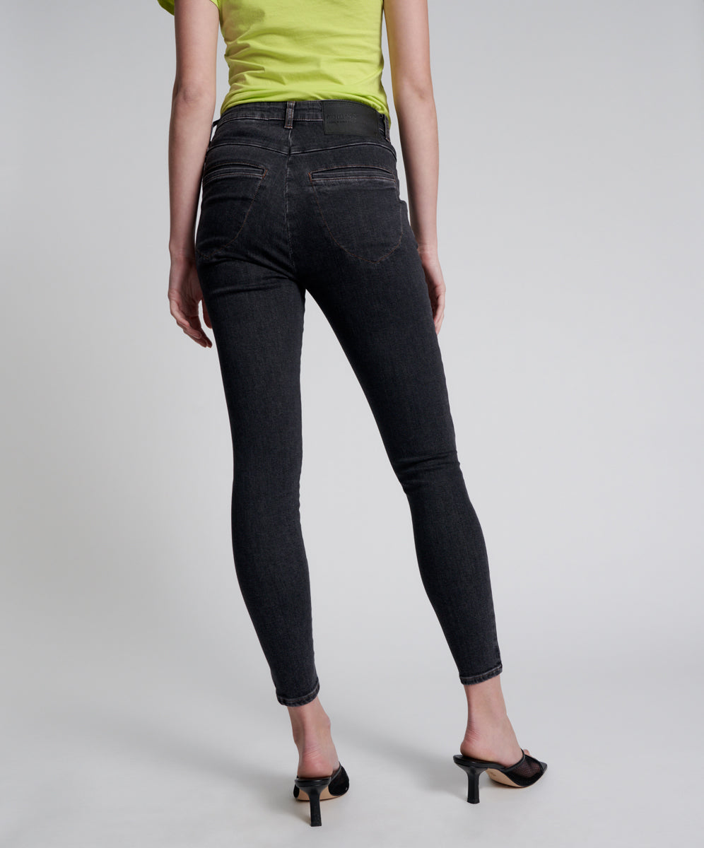 Preachers Low Waist Stretch Skinny Denim Jeans | Worn Black