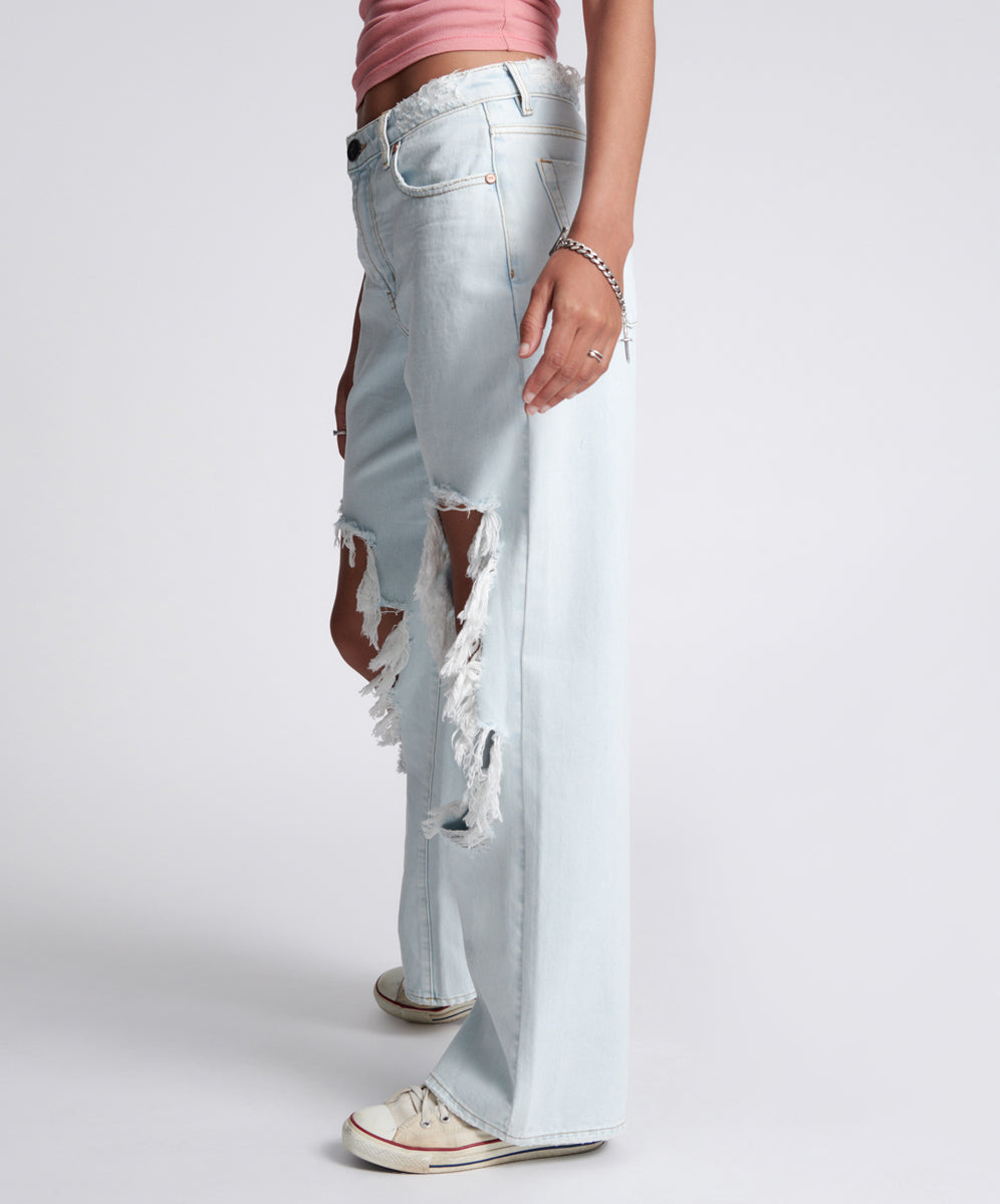 Jackson Mid Waist Wide Leg Denim Jeans | Le Surf