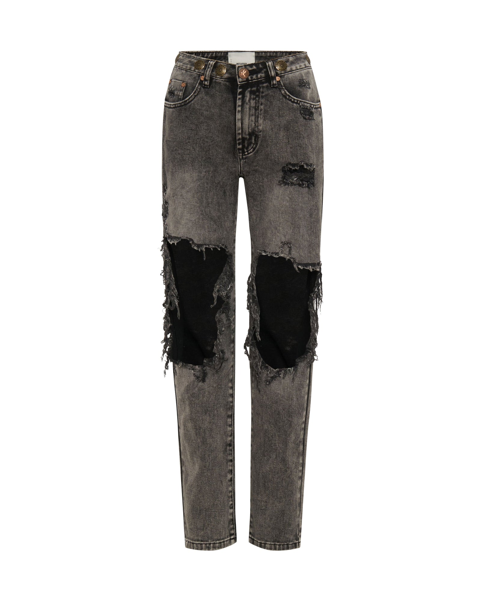 Awesome Baggies High Waist Straight Leg Denim Jeans | Rodeo Grey