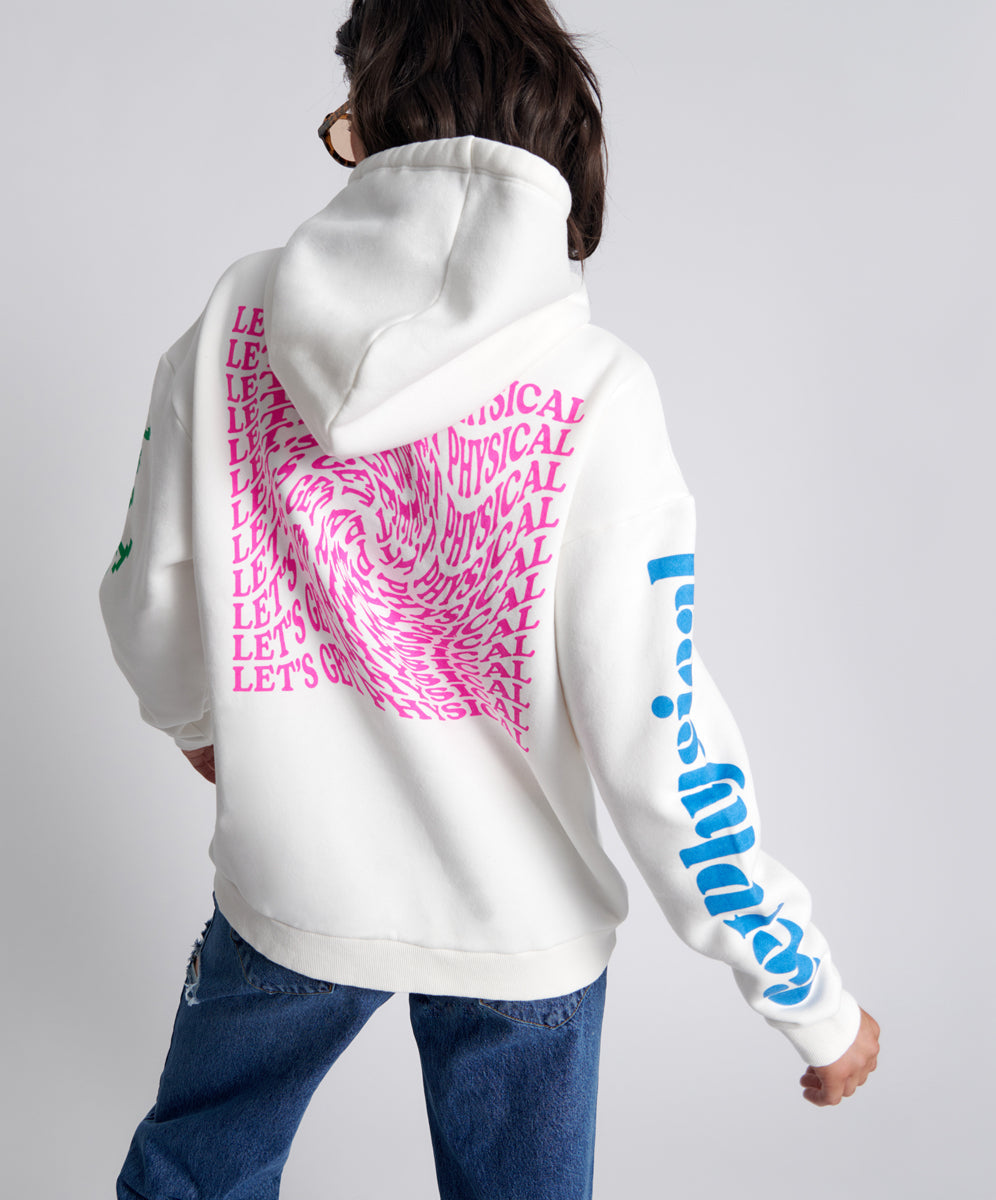 Get Physical Oversized Sweater Hoody | White