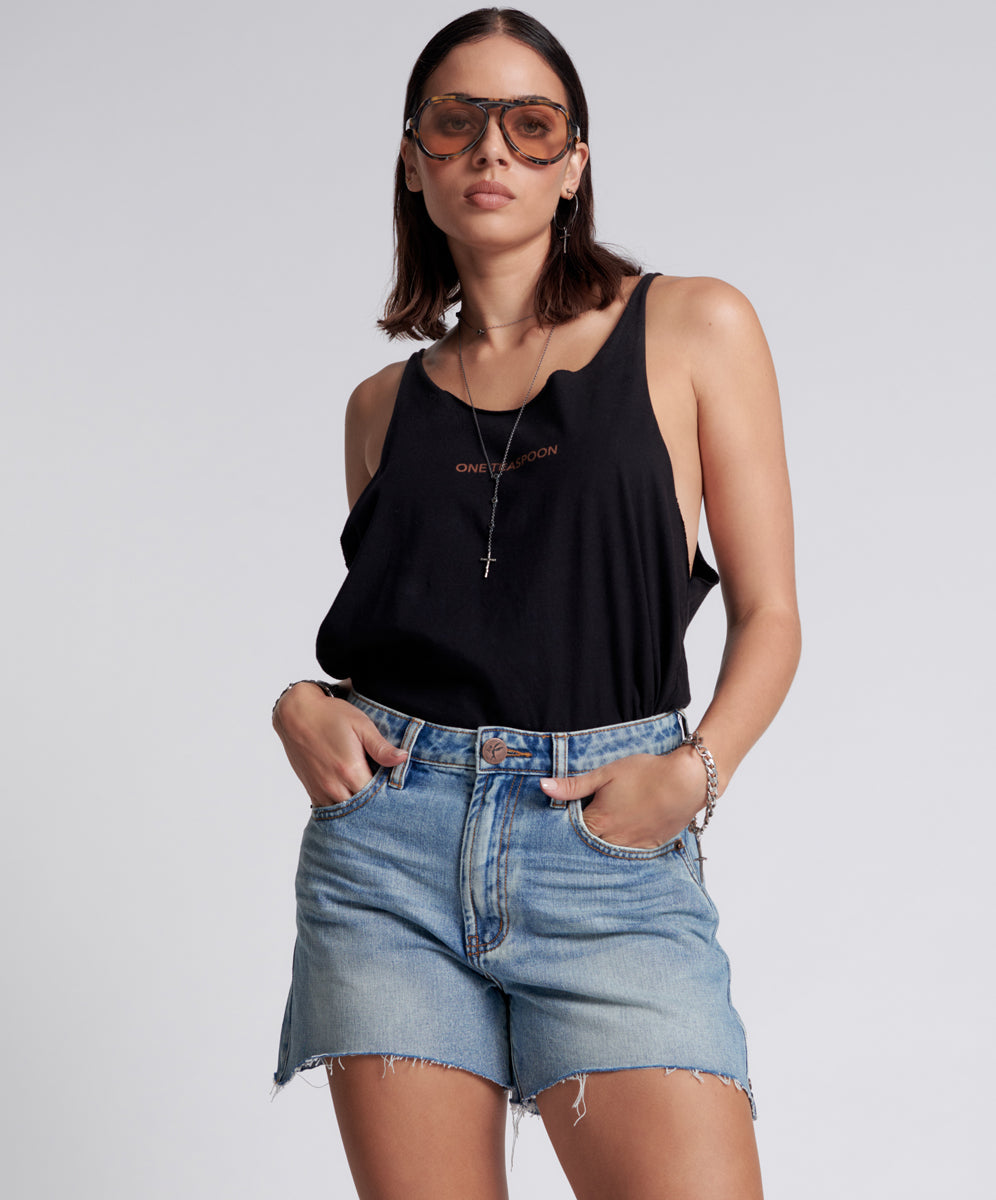 Legends High Waist Mom Fit Denim Shorts | Hendrixe