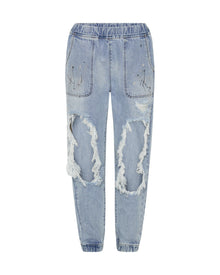 Trackers Mid Waist Jogger Denim Jeans | Fleetwood Artiste