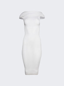 Women | Mugler | Off-shoulder Sculpting Dress Off-white | White