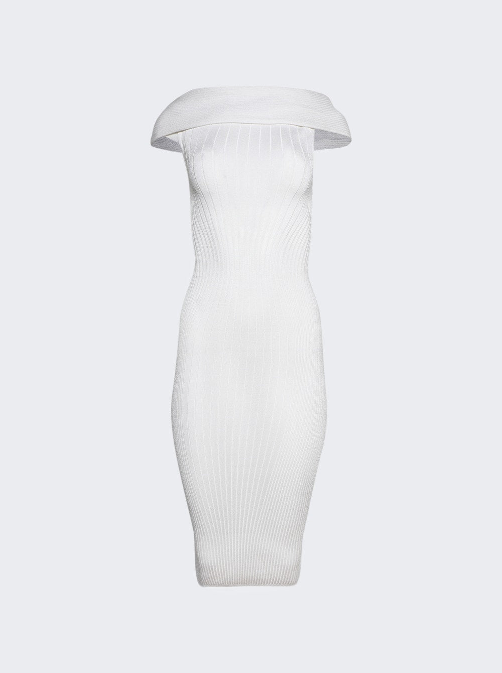 Women | Mugler | Off-shoulder Sculpting Dress Off-white | White