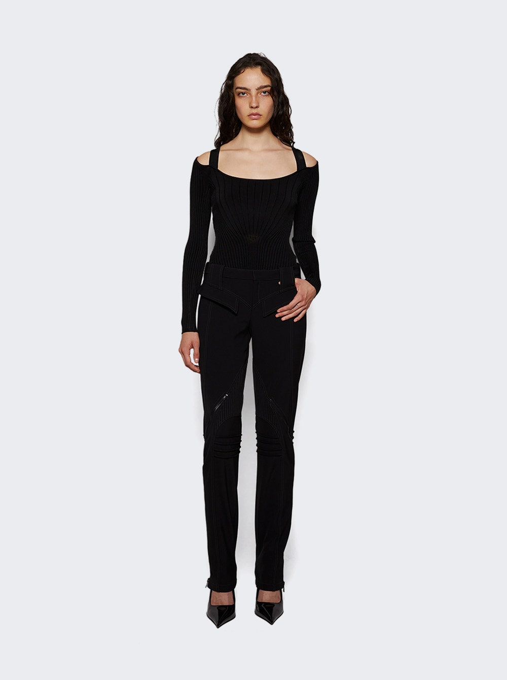 Women | Mugler | Sculpting Knit Bodysuit | Black
