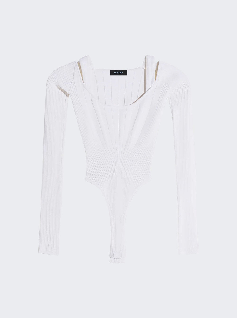Women | Mugler | Sculpting Knit Bodysuit Off | White