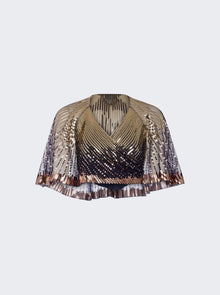 Women | Rabanne | Haut Top Short Sleeves Gold | Brown