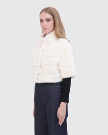 THEIA | Fur-Free Mink (Faux Fur) Bolero | White