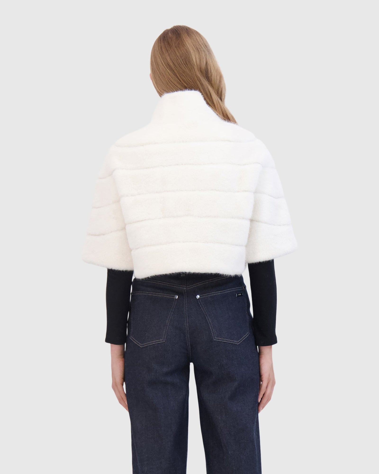 THEIA | Fur-Free Mink (Faux Fur) Bolero | White