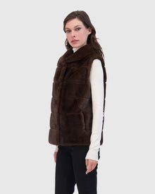 THEIA | Fur-Free Mink (Faux Fur) Vest  | Brown