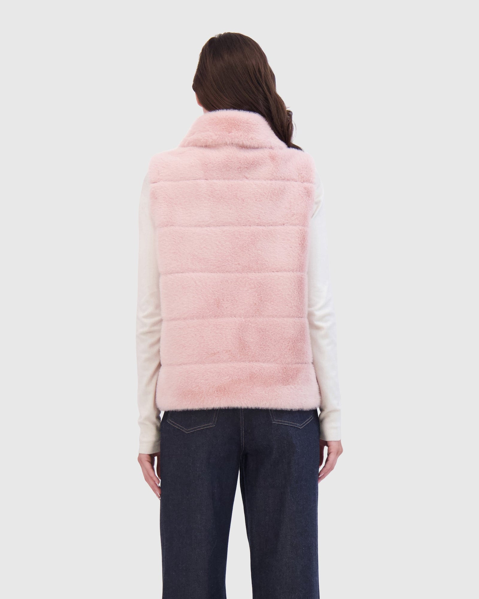 THEIA | Fur-Free Mink (Faux Fur) Vest  | Pink
