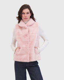 THEIA | Fur-Free Mink (Faux Fur) Vest  | Pink