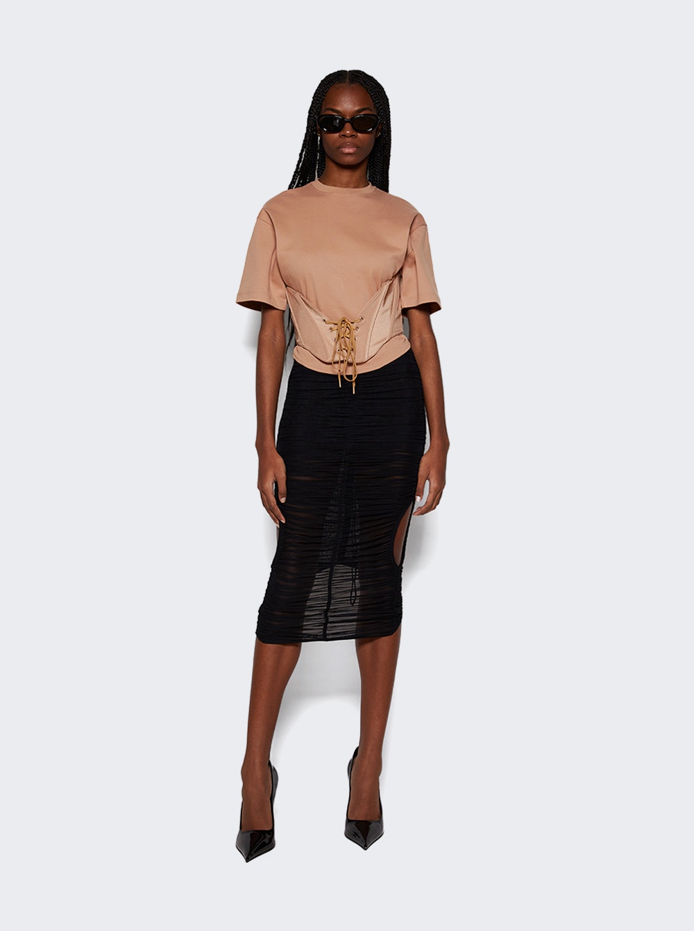 Women | Mugler | Corset Top | Tan