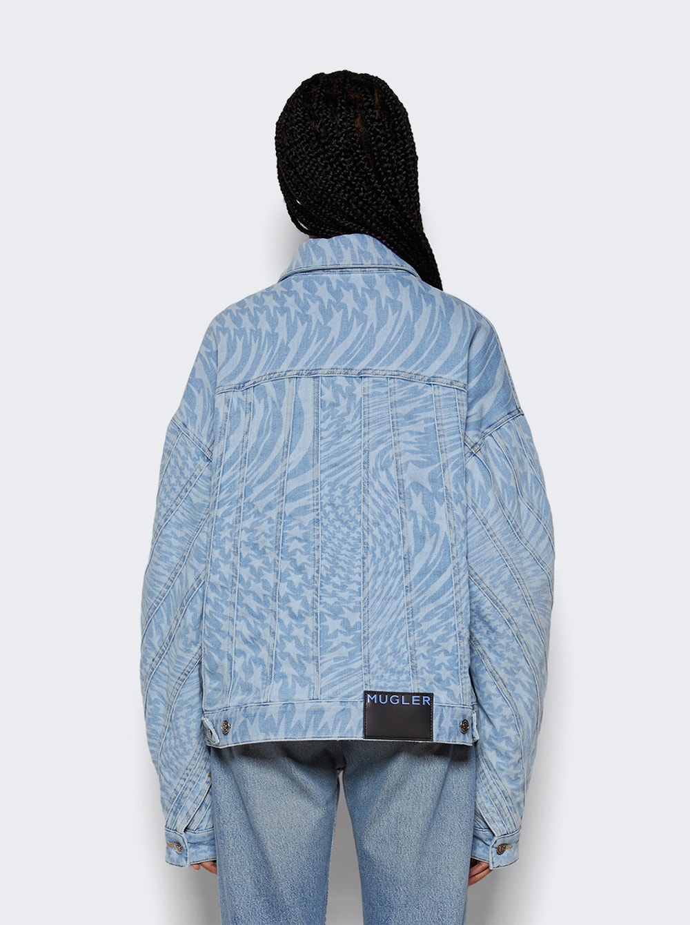 Women | Mugler | Oversized Denim Jacket | Laser Printed