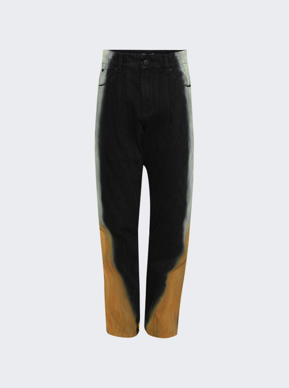 Women | Mugler | Gradient- Effect Flared Jeans | Black & Orange Pistachio
