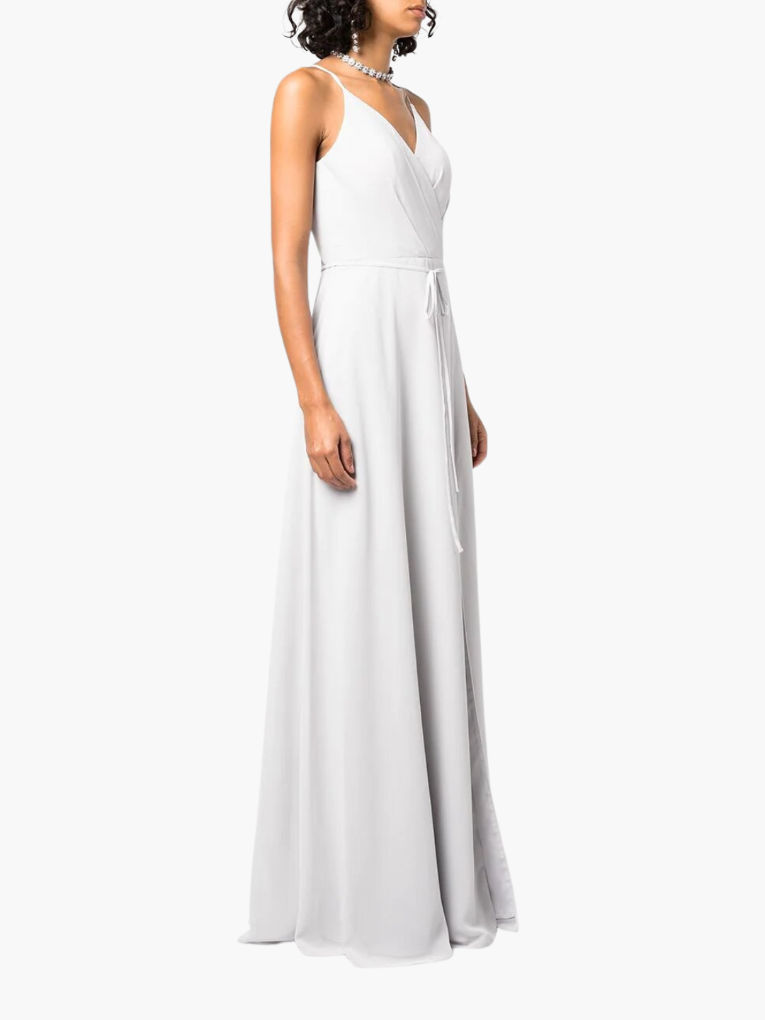 Sessa V-Neck Drape Gown | Dove Grey