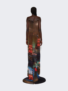 Women | Jean Paul Gaultier X Shayne Oliver | Mesh 3d Tube Fishtail Dress | City Print