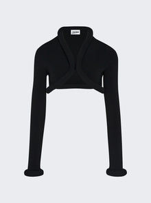 Women | Jean Paul Gaultier | Cropped Cardigan With Foam Detail | Black
