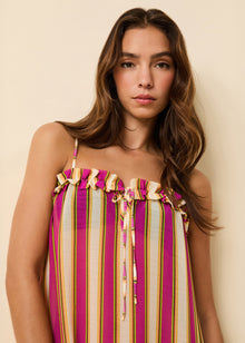 Womens | Ayden Dress Crinkle Sheer | South Beach Stripe