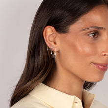 Floating Diamond Chain Pave Huggie Earring 14K - Adina's Jewels