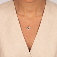 Diamond Solid/Pave Heart Pendant Necklace 14K - Adina's Jewels