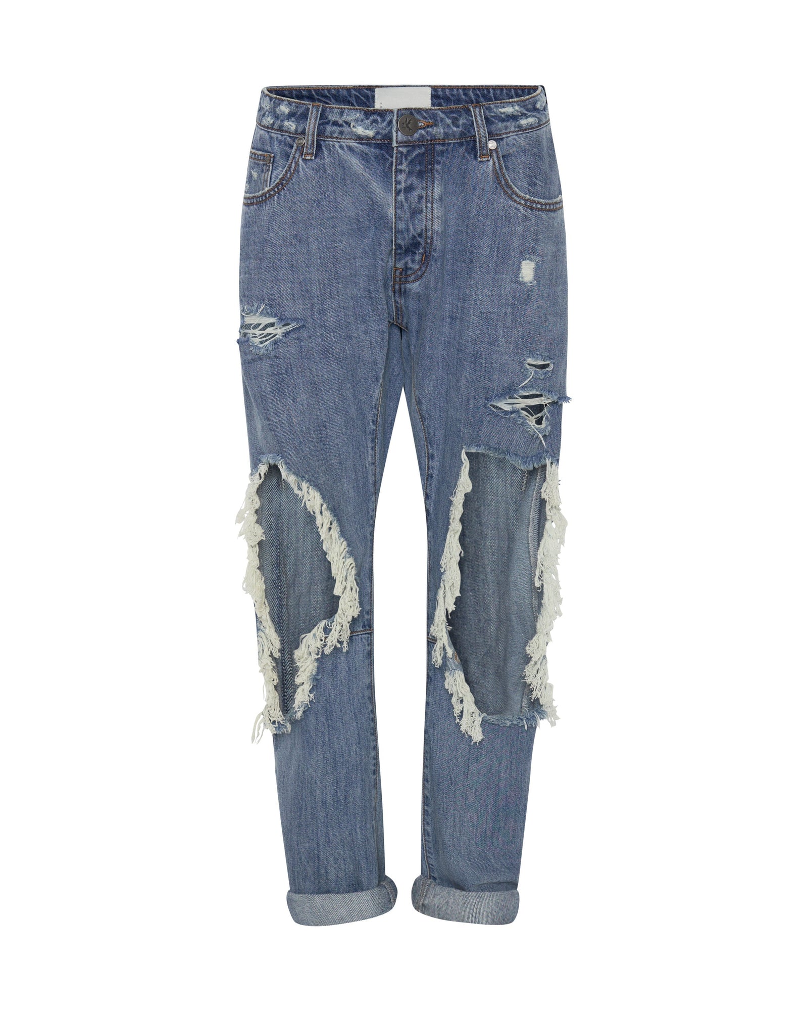 Saints Low Waist Boyfriend Denim Jeans | Johnny Blue