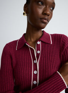 Ashlen Top | Cherry W/ Silence Trim