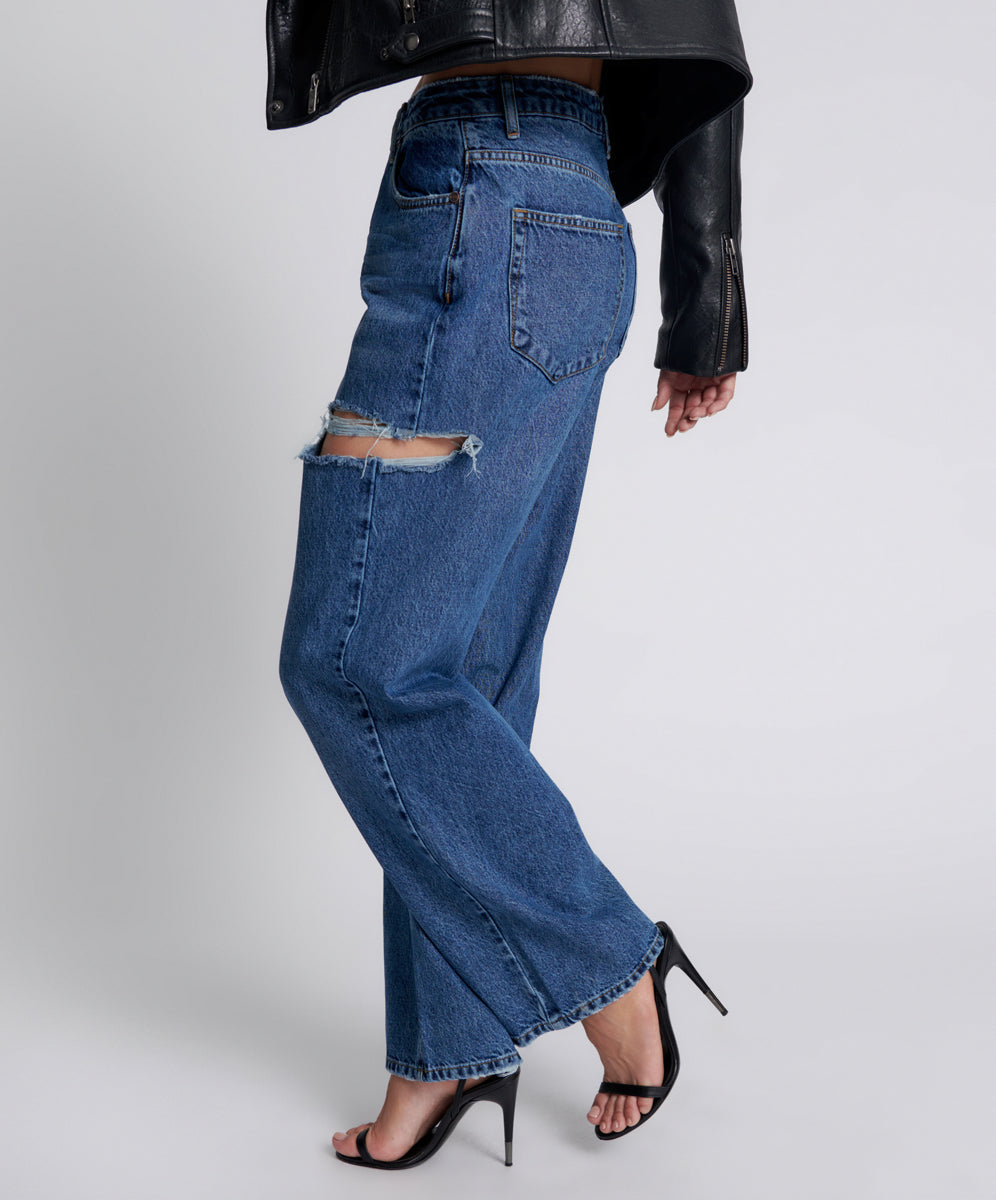 Jackson Mid Waist Wide Leg Denim Jeans | Rosewood