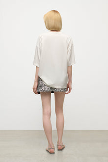 Crystal Cluster Flower T-Shirt | White