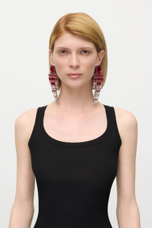 Ombre Crystal Chandelier Earrings | Ombre Pink