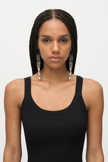 Ombre Grey Crystal Glass | Drop Earrings | Silver