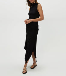 Nicola Handkerchief Midi Dress | Black