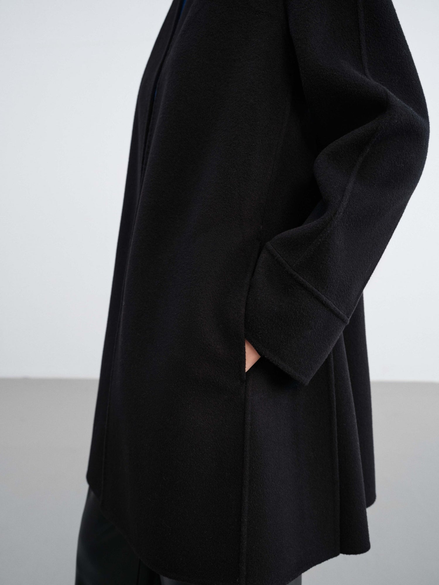 Wool Woolen Jacket | Black