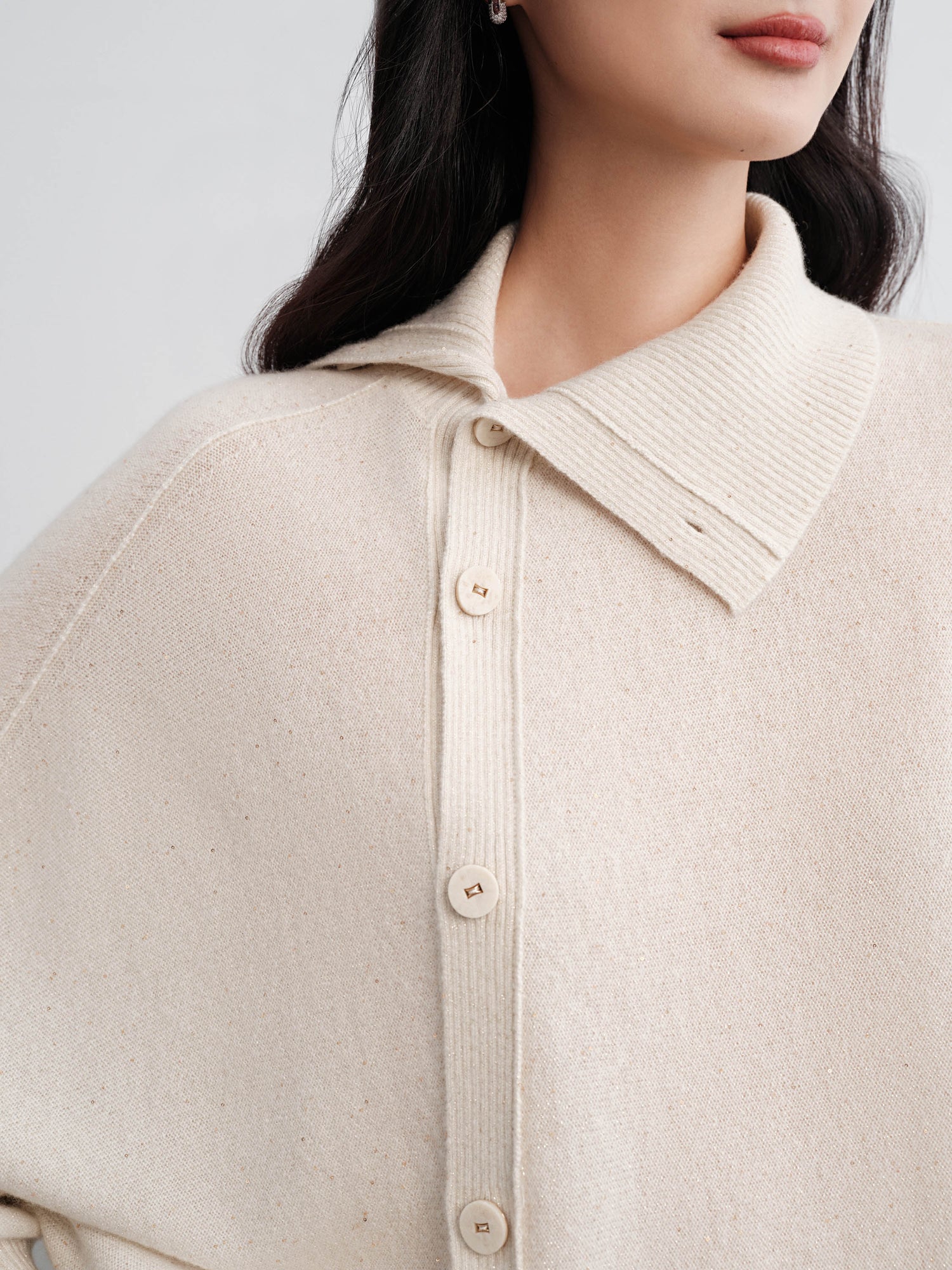 Asymmetric Soft Knit Top Sweater | White