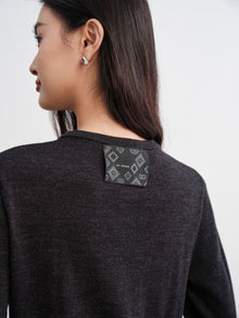 Layered Collar Two-Piece Wool Top | Grey
