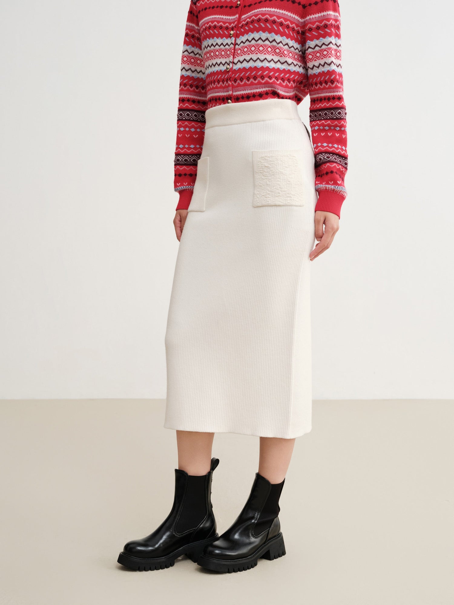 Wool Skirt | White