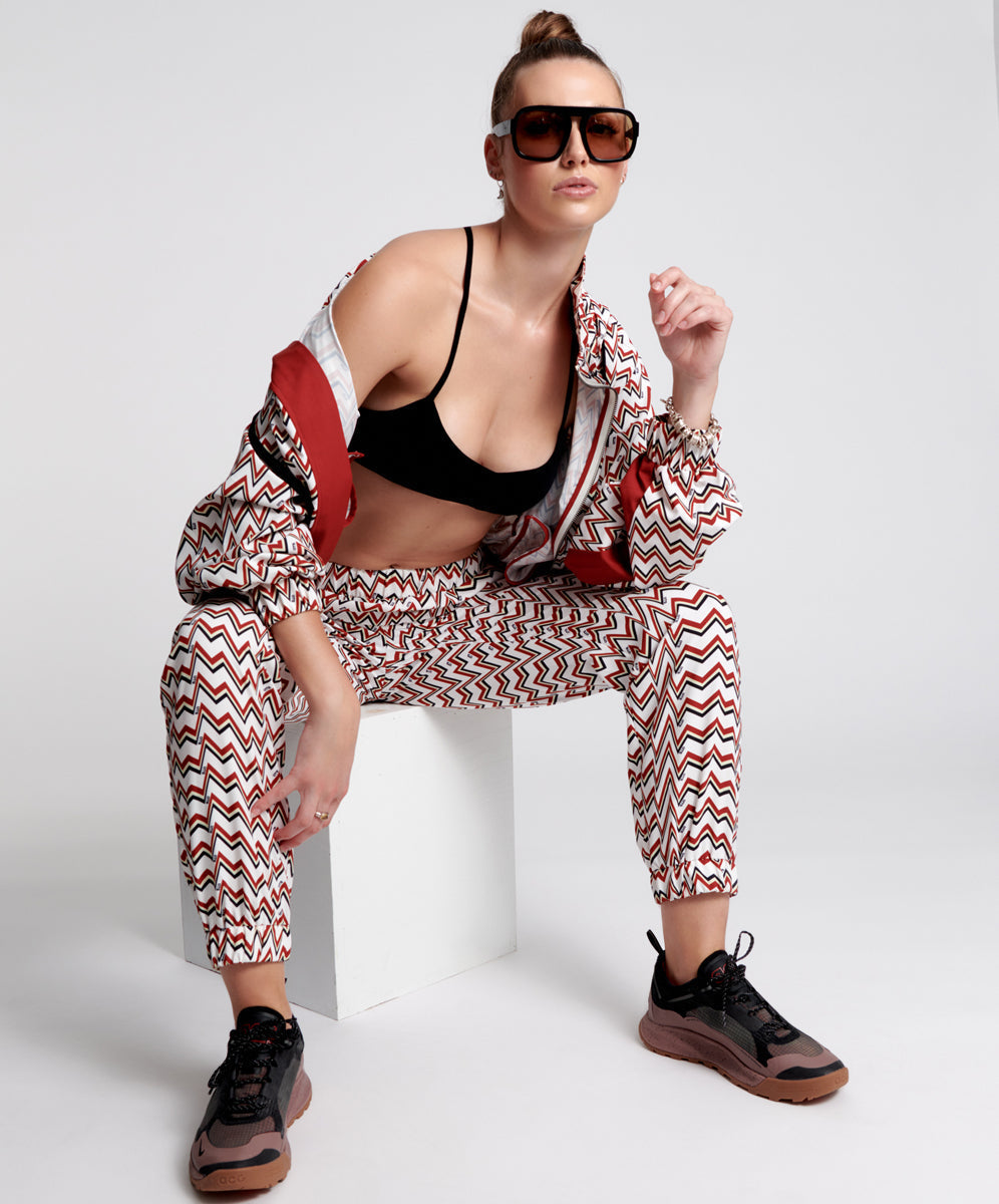 O.T.S Heartline Track Pants | Red White