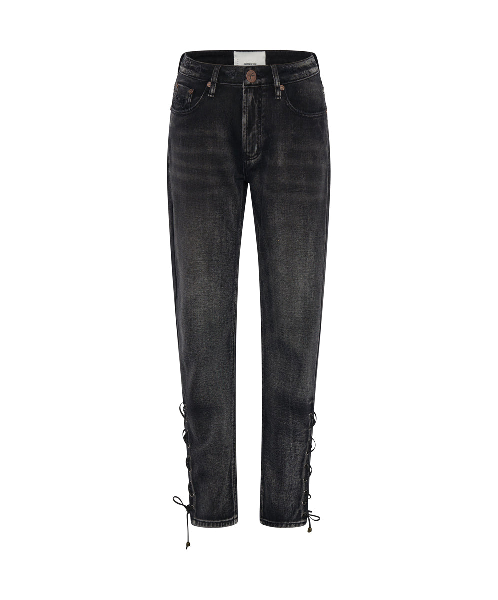 Awesome Baggies High Waist Straight Leg Denim Jeans | Faded Black