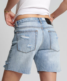 Jacksons Mid Waist Wide Leg Denim Shorts | Ocean