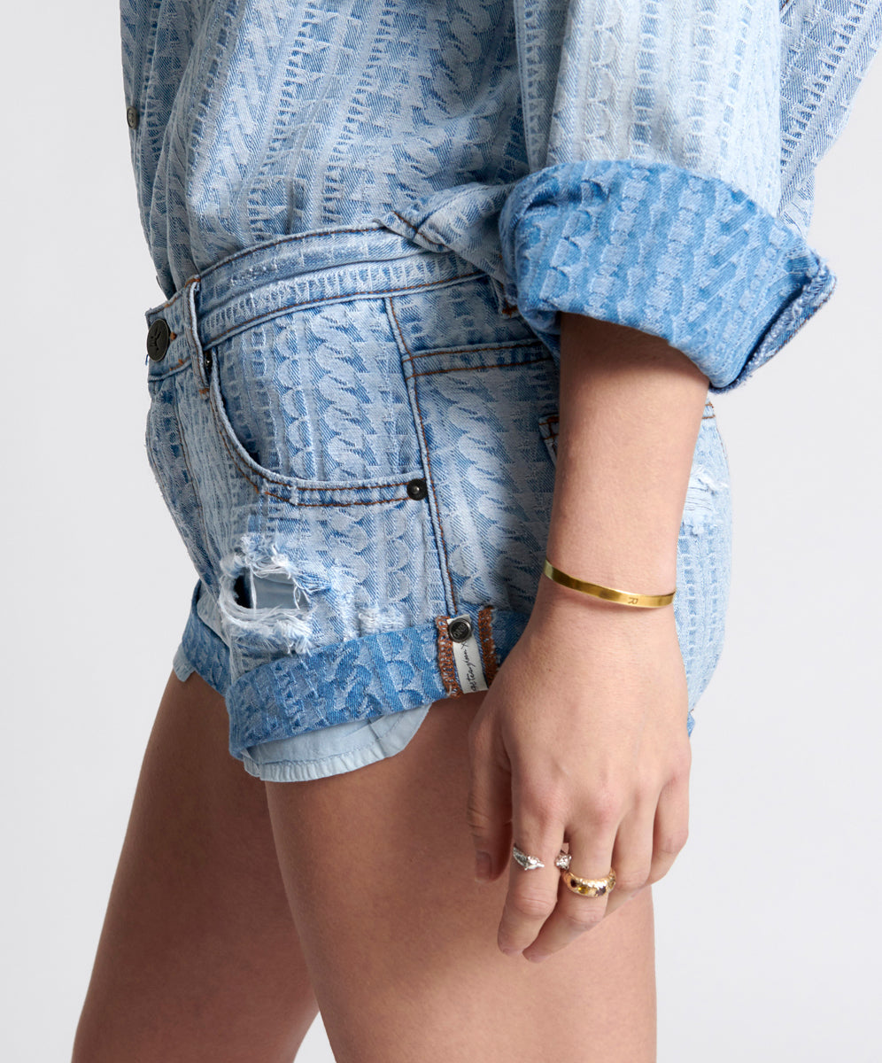 Bandits Low Waist Denim Shorts | Archived Logo Light Blue