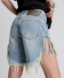 Frankies Low Waist Long Length Denim Shorts | Hendrixe