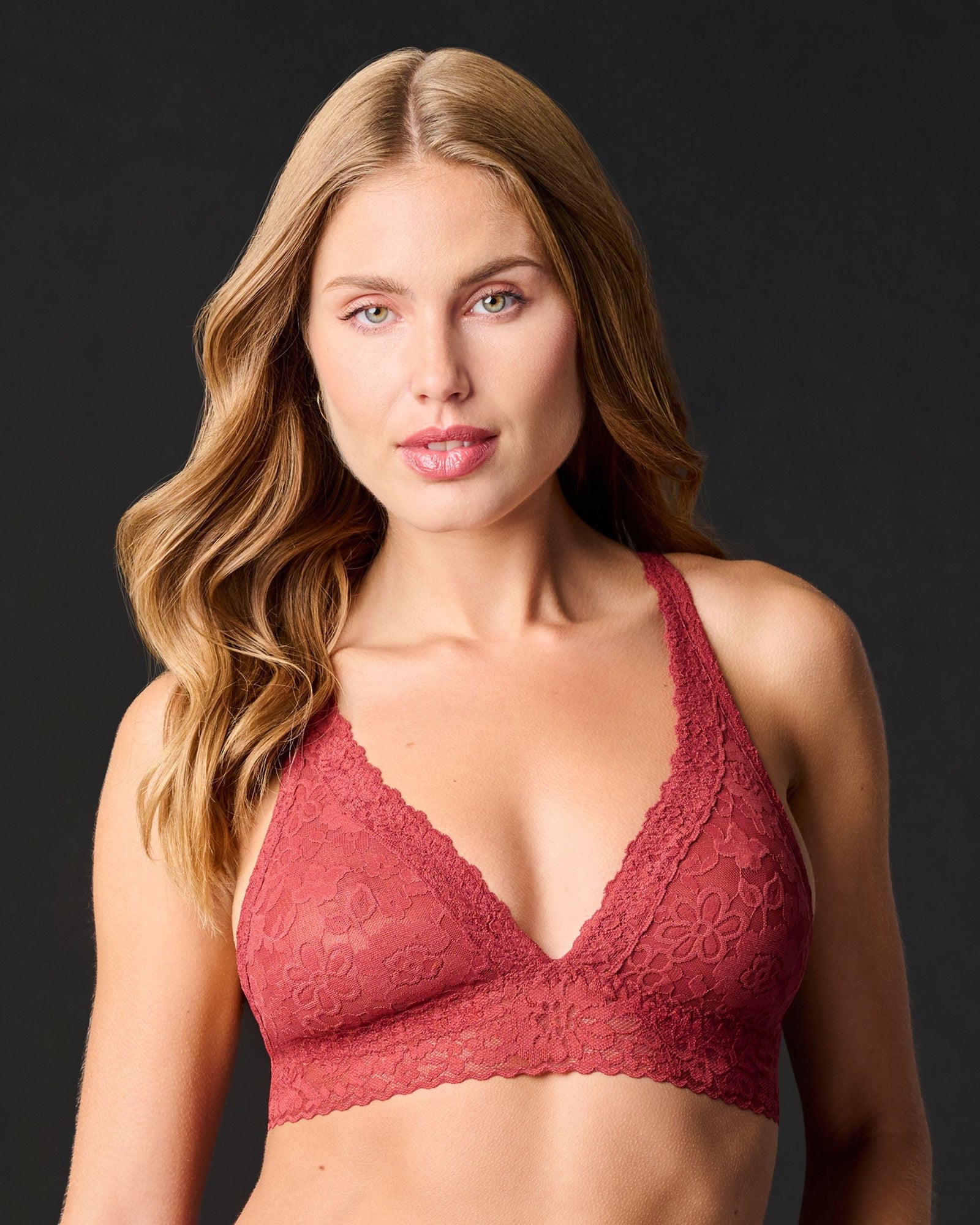 2 Pack | Lace Plunge Bralette  | Taupe x Shiraz